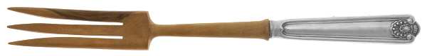 Fiddle Shell-Alden (Sterling, 1914, No Monos) Salad Serving Fork with Wooden Prongs