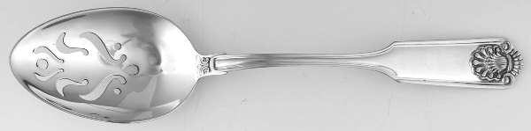 Fiddle Shell-Alden (Sterling, 1914, No Monos) Pierced Tablespoon (Serving Spoon) CM