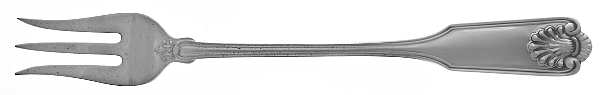 Fiddle Shell-Alden (Sterling, 1914, No Monos) Cocktail/Seafood Fork