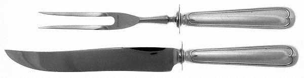 Fiddle Thread (Sterling, 1902, No Monos) Small Steak 2-Piece Carving Set w/Stainless Blade
