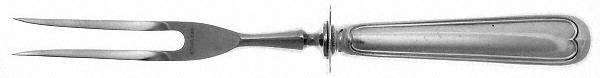 Fiddle Thread (Sterling, 1902, No Monos) Small Steak Carving Fork with Stainless Prongs