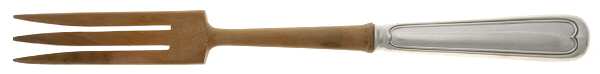 Fiddle Thread (Sterling, 1902, No Monos) Salad Serving Fork with Wooden Prongs