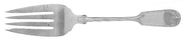 Fiddle Thread (Sterling, 1902, No Monos) Medium Solid Cold Meat Serving Fork