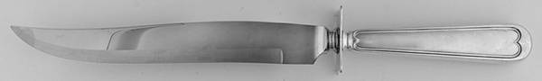 Fiddle Thread (Sterling, 1902, No Monos) Large Stainless Blade Roast Carving Knife