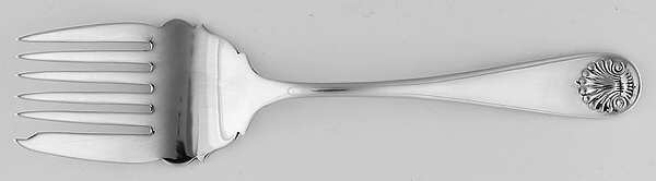 Shell (Sterling, 1889-1890) Large Solid Tined Sardine Serving Fork