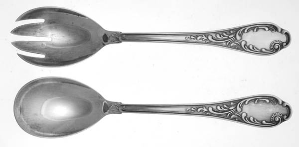 FRV1 (Silverplate) (2 Pc) Solid Salad Set by Fritz Voos