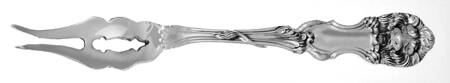 Lion (Sterling, New) Butter Pick with Two Tines and Pierced Bowl HC