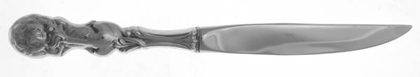 Lion (Sterling, New) Individual Steak Knife Hollow Handle Serrate Blade