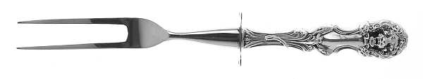 Lion (Sterling, New) Small Steak Carving Fork with Stainless Prongs