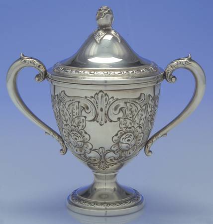 Talisman Rose (Sterling, 1948, Handchased, Hollow) Sugar Bowl & Lid