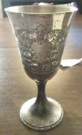 Talisman Rose (Sterling, 1948, Handchased, Hollow) Water Goblet