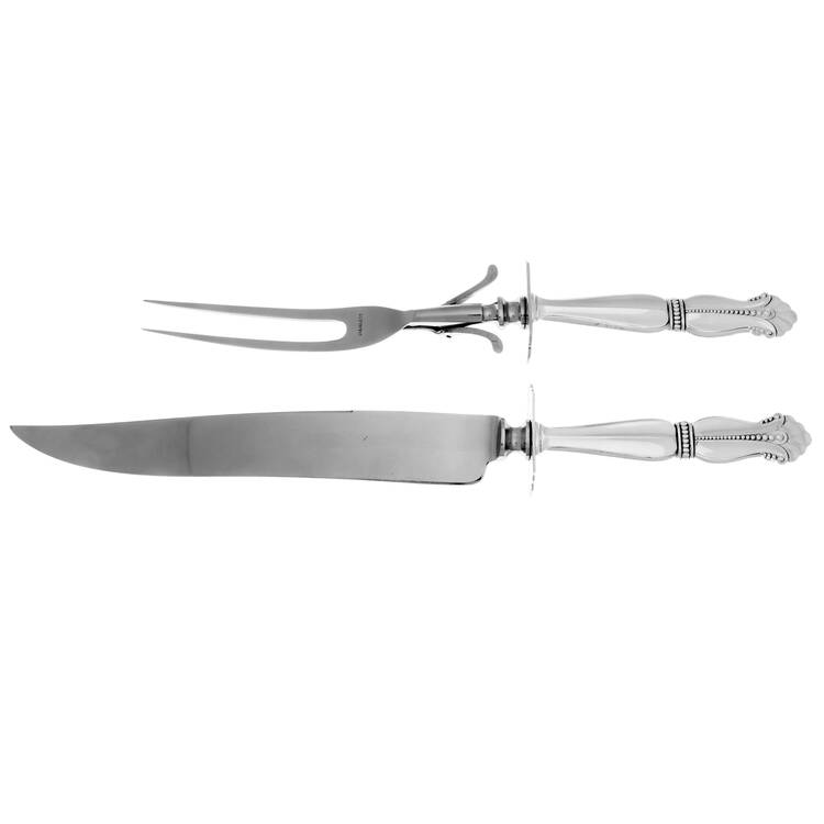 Nightingale (Sterling) Large 2-Piece Roast Carving Set w/Stainless Blade