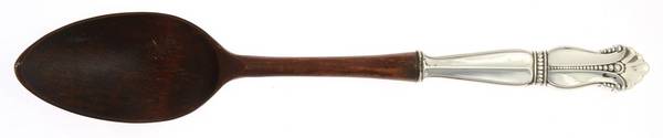 Nightingale (Sterling) Salad Serving Spoon with Wooden Bowl