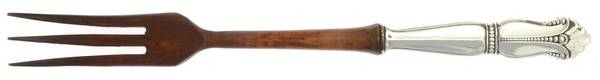 Nightingale (Sterling) Salad Serving Fork with Wooden Prongs