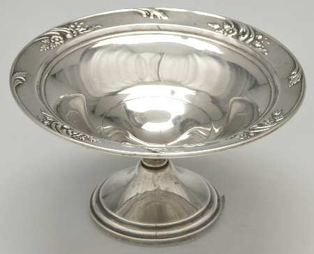 Rose of Sharon (Sterling, 1954, Hollowwaree) Round Compote (Height X Width)