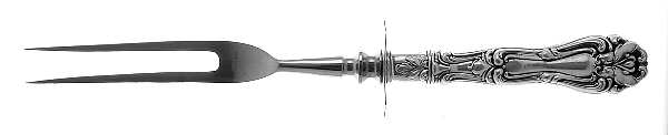 Champlain (Sterling, 1915) Large Stainless-Prong Roast Carving Fork