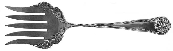 Newport Shell (Sterling, 1910) Small Solid Tined Sardine Serving Fork