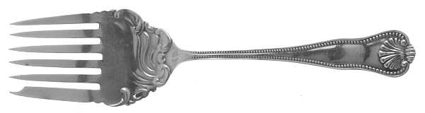 Newport Shell (Sterling, 1910) Large Solid Tined Sardine Serving Fork