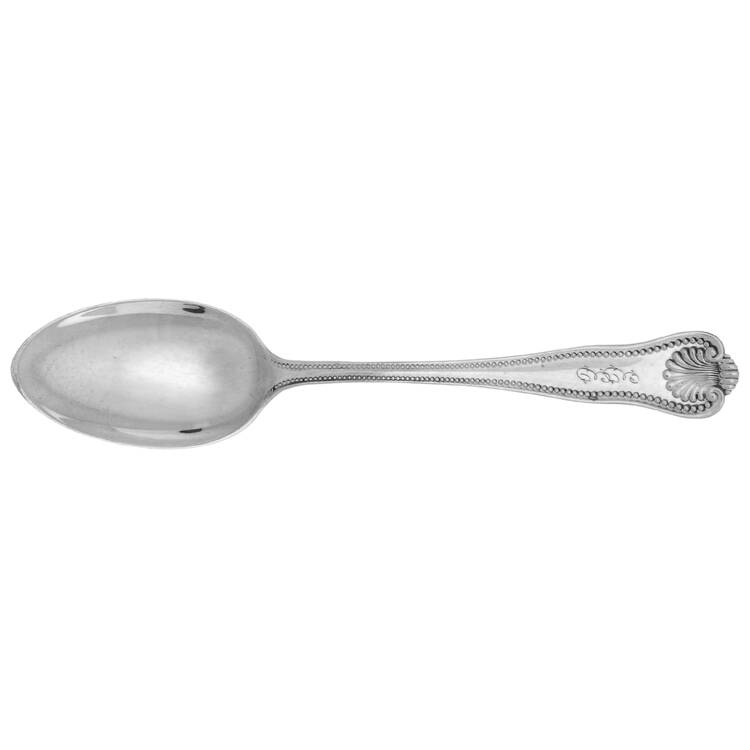 Newport Shell (Sterling, 1910, Monograms)  Five O'Clock Teaspoon