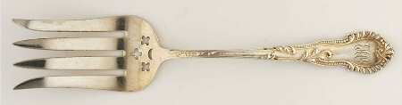 FSS4 (STERLING) Monogram Small Solid Cold Meat Serving Fork