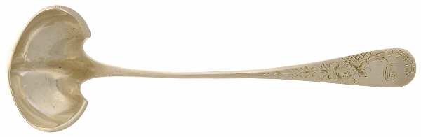 Lily-Engraved (Sterling, 1885) Solid Piece Cream Ladle