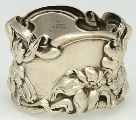 Lily-Floral (Sterling, Hollowware, Floral Border) Napkin Ring