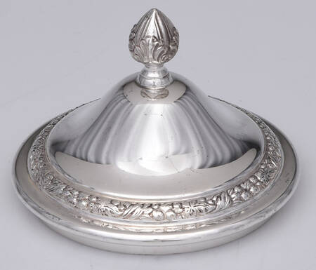 Lily-Floral (Sterling, Hollowware, Floral Border) Lid for Sugar Bowl
