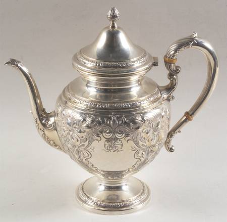 Lily-Floral (Sterling, Hollowware, Floral Border) Teapot