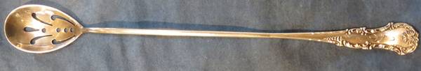 George III (Sterling, 1891) Pierced Bowl Long Handle Olive Spoon