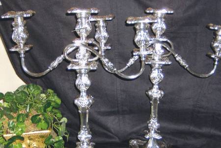 Silverplate Hollowware Large Plated 5-Light Candelabra