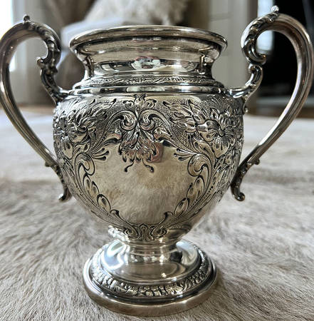 Lily-Floral (Sterling, Hollowware, Gadroon Border) Sugar Bowl No Lid
