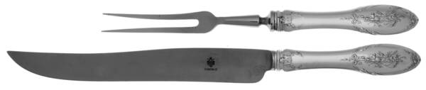 Opera Russe (Sterling) Large 2-Piece Roast Carving Set w/Stainless Blade by Faberge