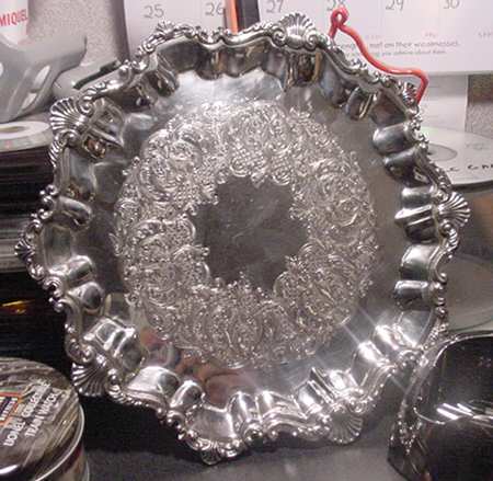 Silverplate Hollowware Round Silverplate Tray