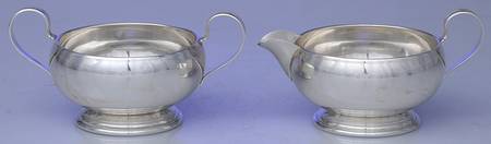 72 (Sterling, Hollowware) Creamer & Open Sugar Set