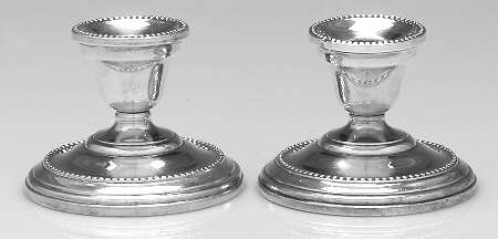 FTG1 (Sterling, Hollowware) Pair of Console Candleholders