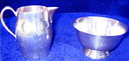 1052 (Silverplate, Hollowware) Plated Mini Creamer and Open Sugar
