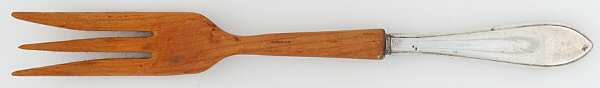 FWS20 (Sterling) Salad Serving Fork with Wooden Prongs