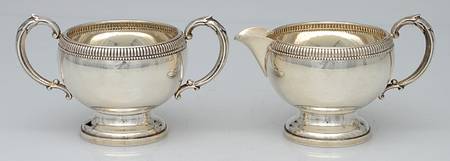 721 (Sterling, Hollowware) Weighted Creamer & Open Sugar Set