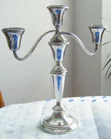 376 (Sterling, Hollowware) Large 3-Light Candelabra