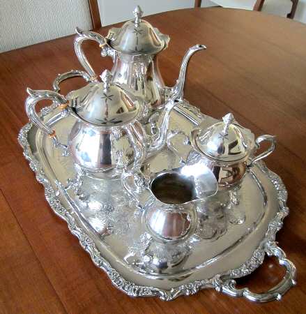 Jack Shepard (Silverplate, Hollowware) 5-Piece Silverplate Tea Set (with Tray)