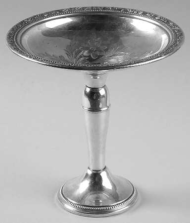 196 (Sterling, Hollowware) Weighted Round Compote (Height X Width)