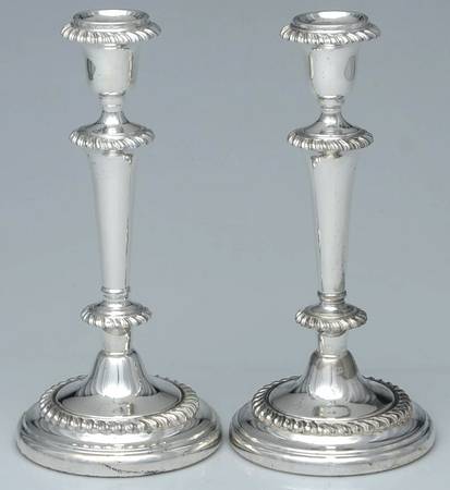 717 (Silverplate, Hollowware) Pair of 10" Candlesticks