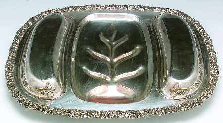 2166 (Silverplate, Hollowware) 3-Part Covered Platter with Well