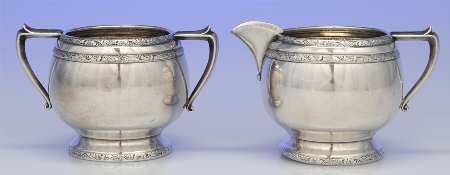 7217 (Sterling, Hollowware) Creamer & Open Sugar Set