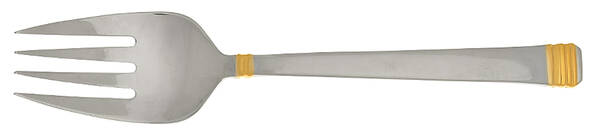 Encore (Stainless, Gold Accent) Solid Serving Fork