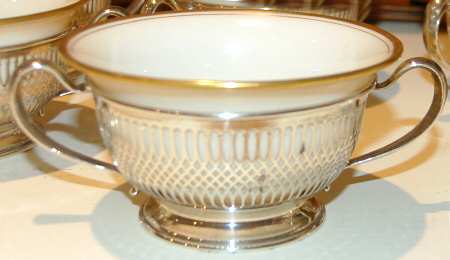 6581 (Sterling, Hollowware) Sterling Bouillon Cup with Ceramic Liner
