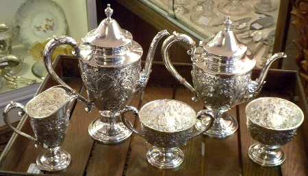 FWS38 (Sterling, Hollowware) 5 Piece Tea Set (SCP, STP, SCR, SSU, SWB)