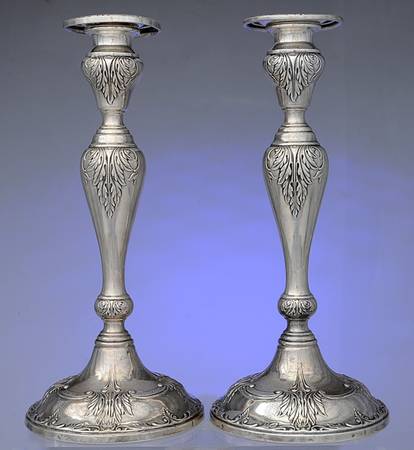 2069 (Sterling, Hollowware) Pair of 11" Weighted Candlesticks