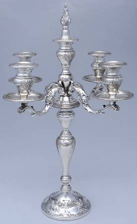 2069 (Sterling, Hollowware) Weighted 5 Light Candelabra