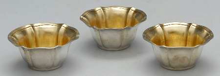 6880 (Sterling, Hollowware) Set of 3 Individual Open Salt
